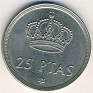25 Pesetas Spain 1975 KM# 808. Uploaded by Granotius